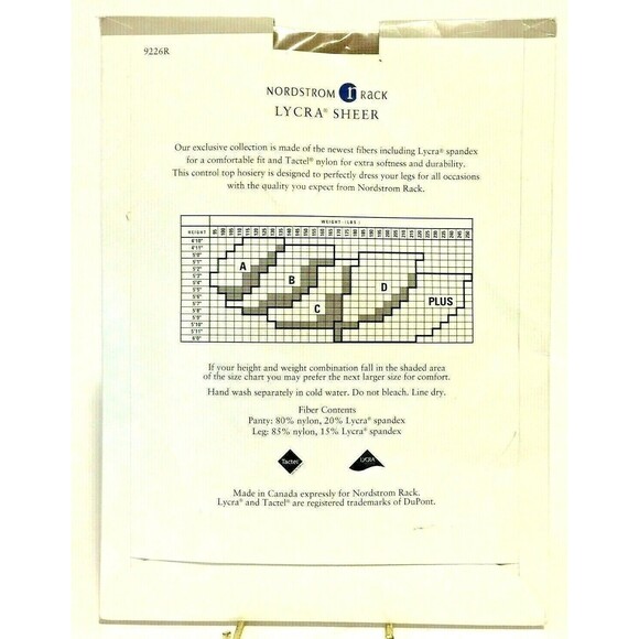 Nordstrom Rack Control Top Pantyhose Size A Soft Beige Lycra Sheer - Picture 4 of 5